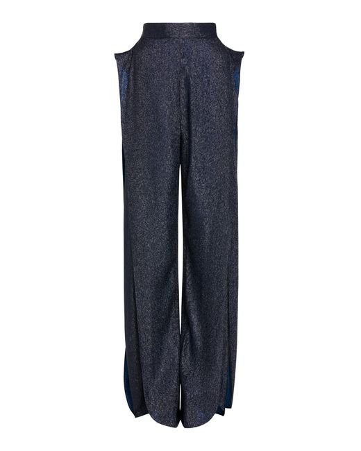 Maticevski Blue Appearance Lamé Wide-Leg Trousers