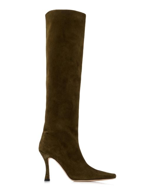 Staud Green Cami Suede Knee Boots