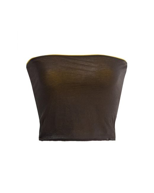 Leset Black Milo Reversible Cotton Bandeau Top