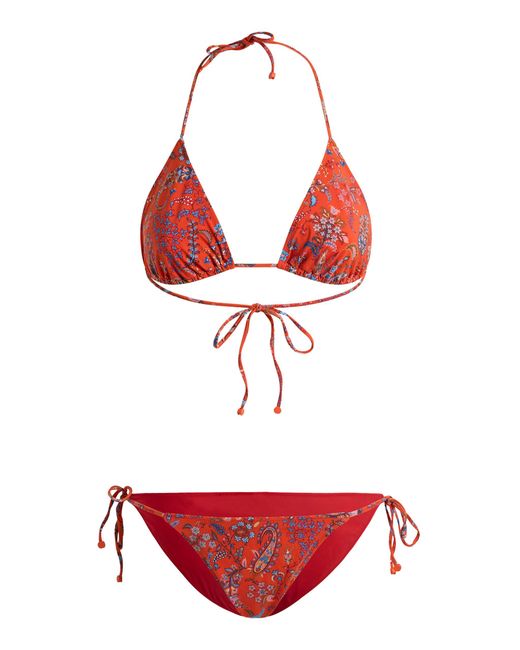 Etro Red Printed Bikini Top