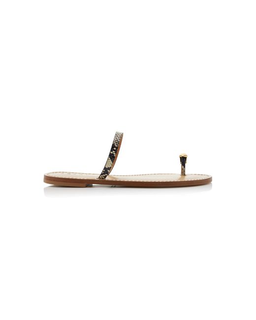 Amanu Multicolor The Kibera Python-Effect Leather Sandals