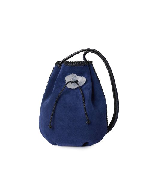 Iacobella Blue Nirmala Suede Bucket Bag