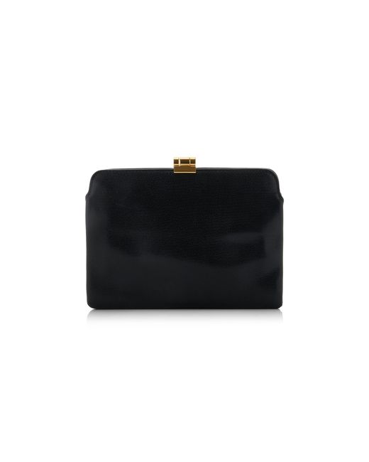 The Row Amazon Leather Clutch in Black | Lyst UK