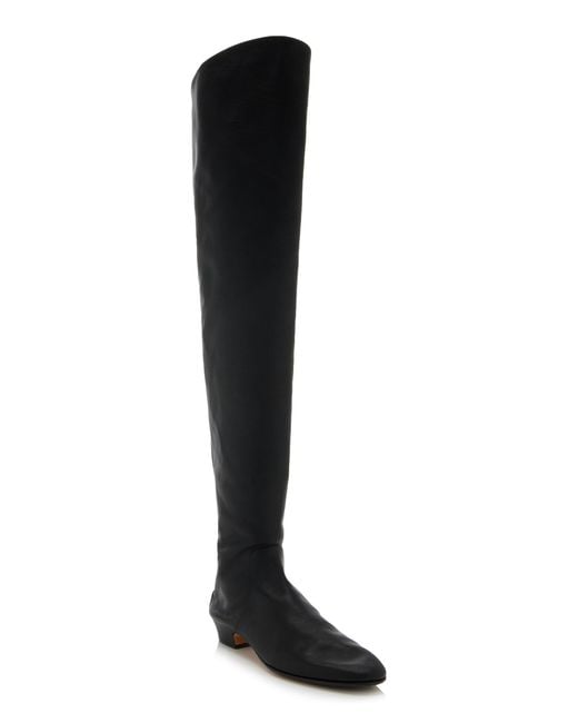 The Row Black Awar Leather Over-the-knee Boots