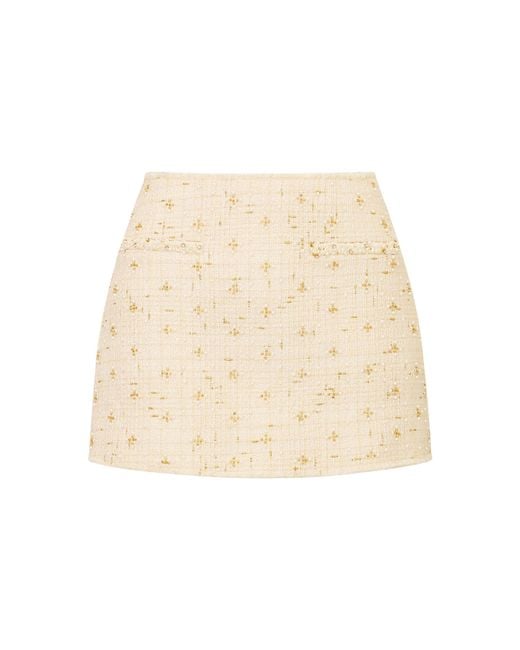 LoveShackFancy Natural Sonda Tweed Mini Skirt