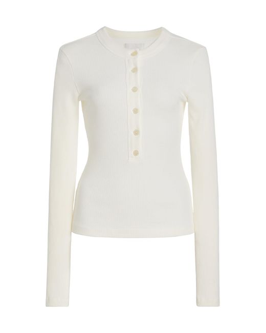 Citizens of Humanity White X Bloom Farm Exclusive Varra Cotton Henley Shirt
