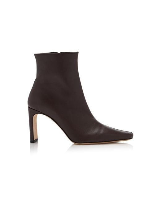 Staud Brown Wally Leather Ankle Boots