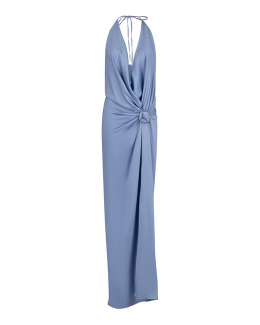 Silvia Tcherassi Blue Torgiano Knot-Detailed Gown