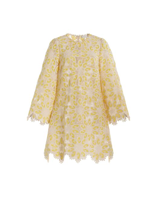zimmermann golden ruffle mini dress Zimmermann Golden Ruffle Mini Dress, Pink/Gold Floral, Size 2 main image 0