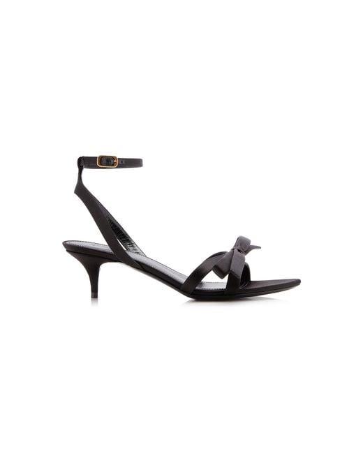 Balenciaga Black Nano Bow-Detailed Satin Sandals