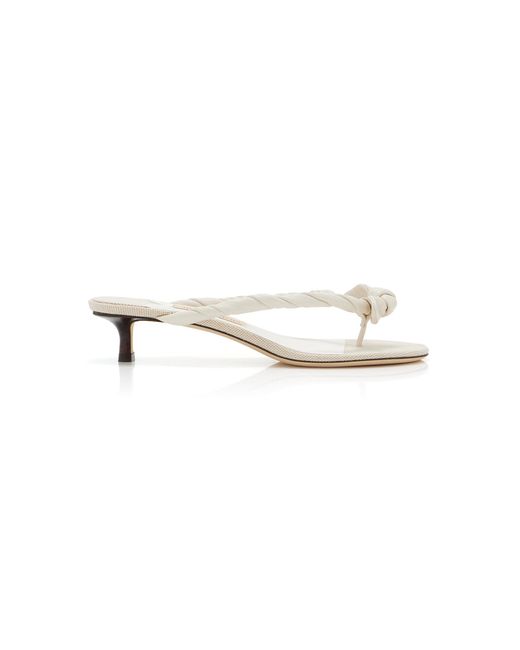 Jimmy Choo White Liss Leather Sandals