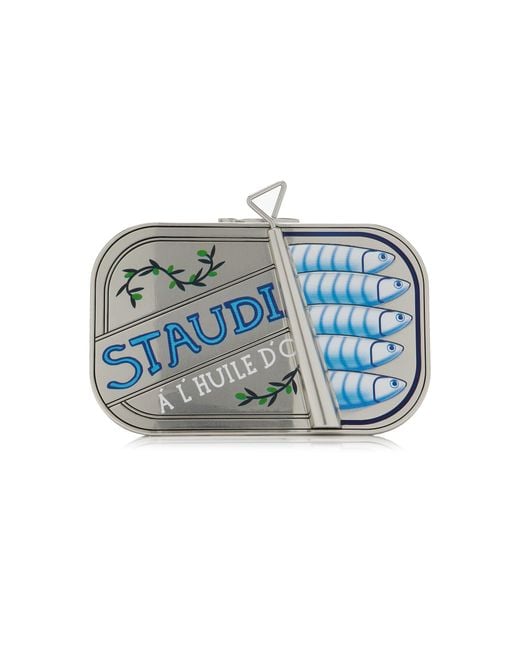 Staud Blue Ines Tin Clutch