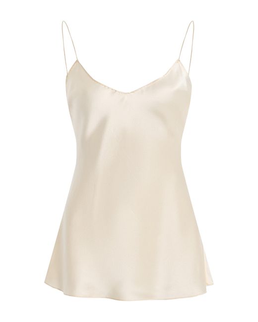 Kallmeyer Natural Noel Bias Silk Charmeuse Top