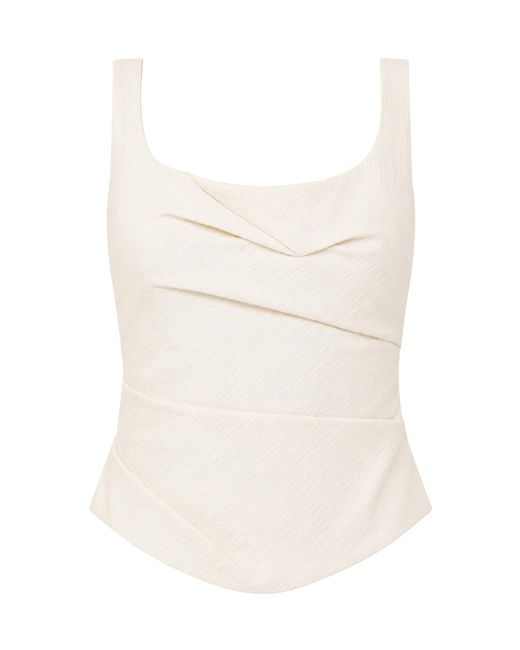 St. Agni Natural Raw Draped Bodice Silk Top