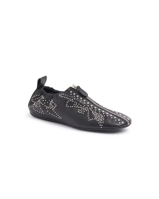 Chloé Black Susan Studded Leather Flats