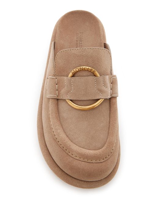 Moncler Brown Bell Suede Mules