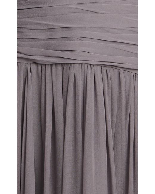 Zuhair Murad Purple Cut-Out Draped Silk Gown