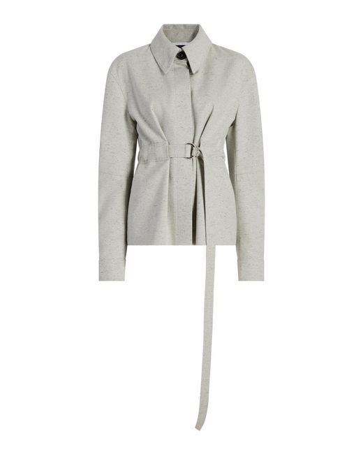 Marina Moscone White Cotton-Blend Belted Bomber Jacket