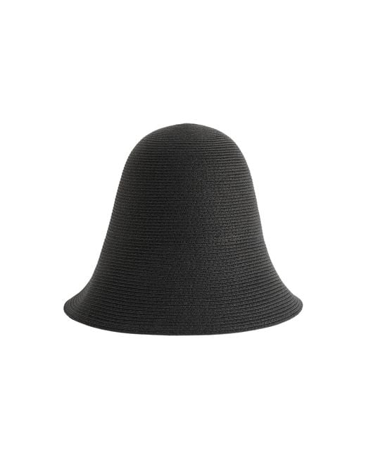 Totême Black Woven Paper Sun Hat