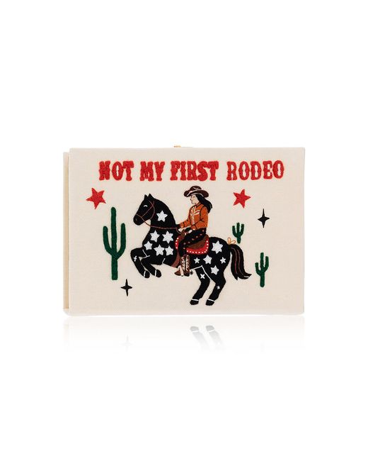 Olympia Le-Tan White Not My First Rodeo Clutch