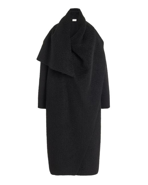 The Row Black Orlando Oversized Wool-alpaca Scarf Coat