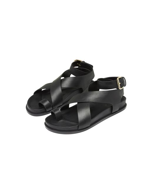 A.Emery Jalen Leather Sandals in Black | Lyst