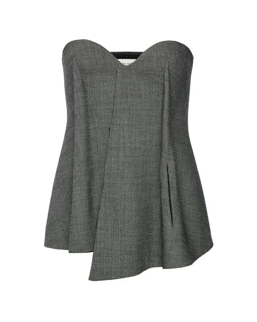 Magda Butrym Gray Wool-Blend Strapless Top