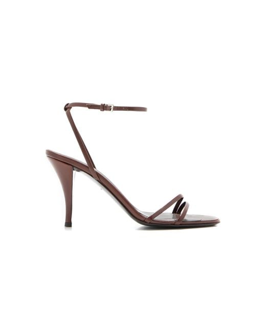 The Row Brown Cleo Leather Sandals