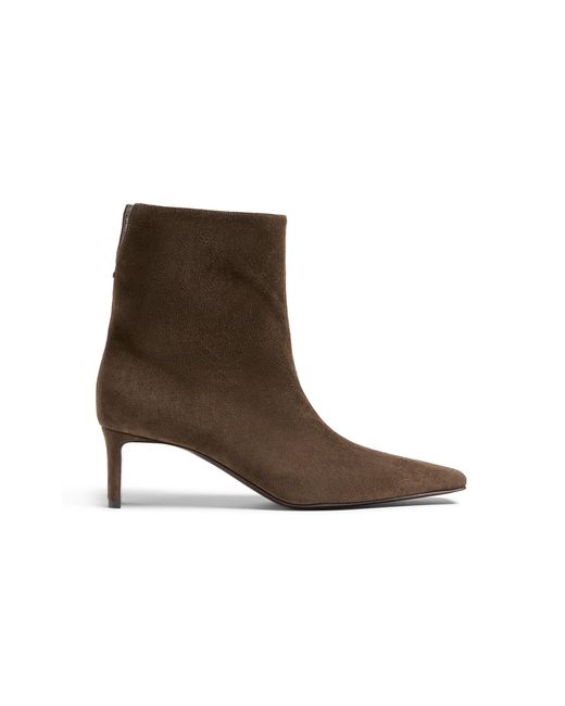 Khaite Brown Ona Suede Ankle Boots