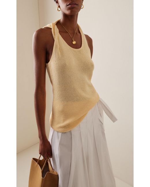 Proenza Schouler Natural Stevie Twisted Knit Top