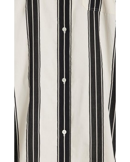 Totême  Black Jacquard-striped Midi Tunic Dress