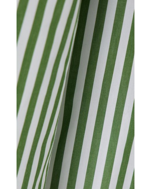 Comme Si Green La Classica Striped Cotton-Poplin Shirt