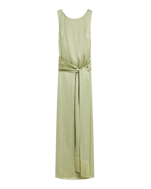 Posse Green Marcella Open-Back Silk-Blend Gown