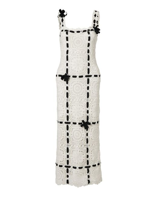 Carolina Herrera Hand-Crocheted Midi Dress in White | Lyst UK
