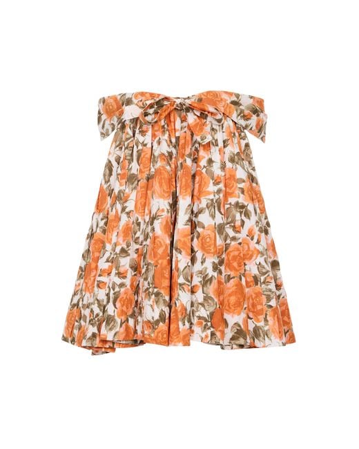 Chloé Orange Cotton Babydoll Mini Dress