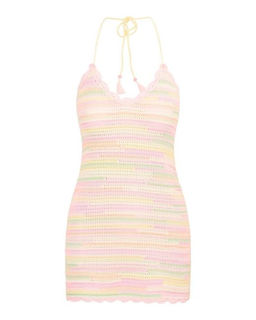 LoveShackFancy Pink Zoa Cotton Scallop Dress