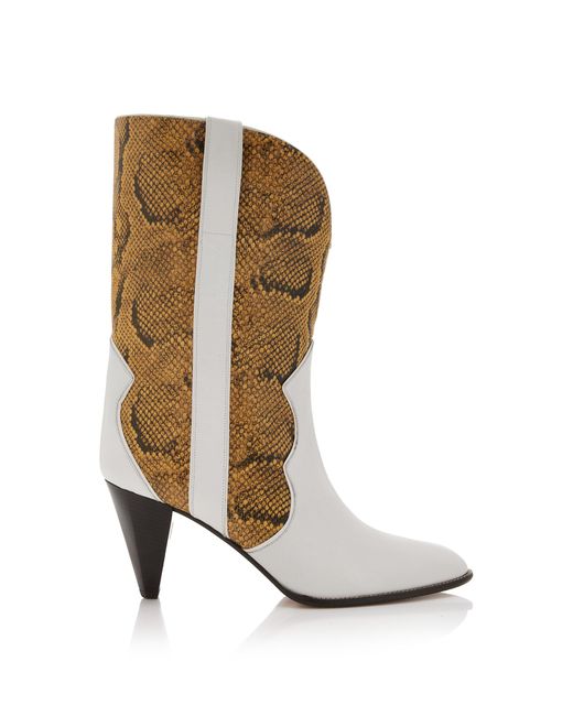 Isabel Marant White Witney Leather Western Boots