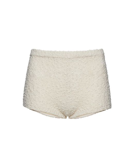 Magda Butrym Natural Textured Knit Shorts