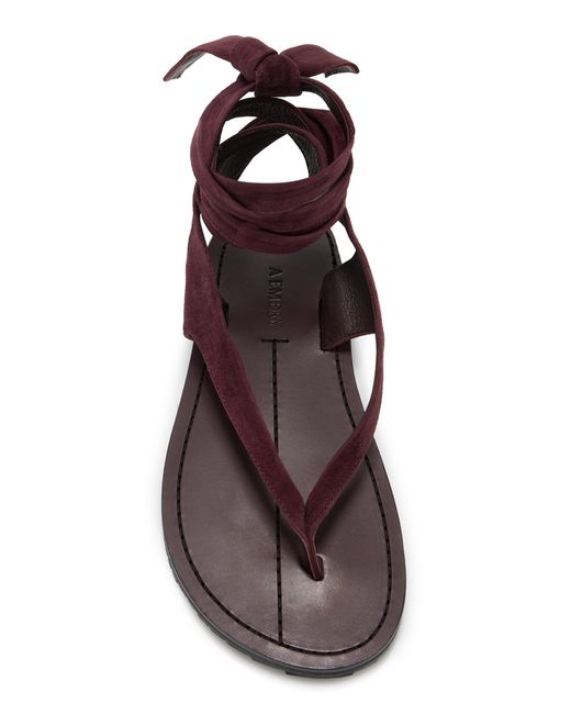 A.Emery Red Elmer Lace-Up Suede Sandals