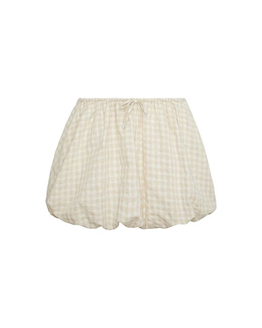 Onia Natural Air Linen Bubble Mini Drawstring Skirt