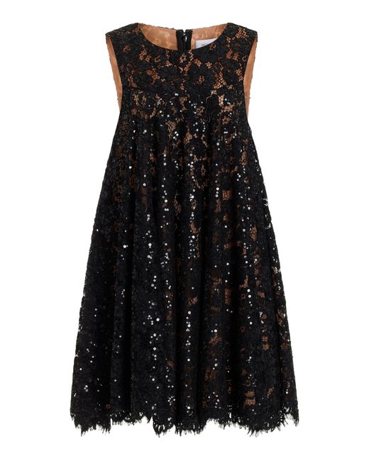 Michael Kors Black Sequined Lace Mini Dress