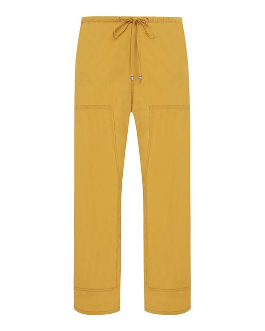 Siedres Yellow Terry Cotton-Blend Cropped Pants
