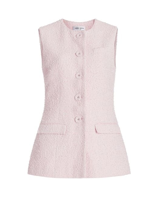 pois Tweed vest【Pink】　ポア Oversized tweed vest in pink - Versace | Mytheresa