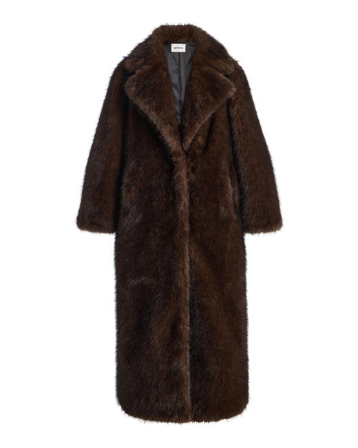 Apparis Brown Gabrielle Sable Faux Fur Maxi Coat