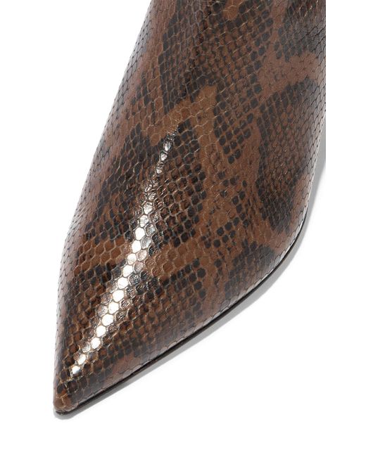 Aeyde Brown Sabrina Snake-Effect Leather Knee Boots