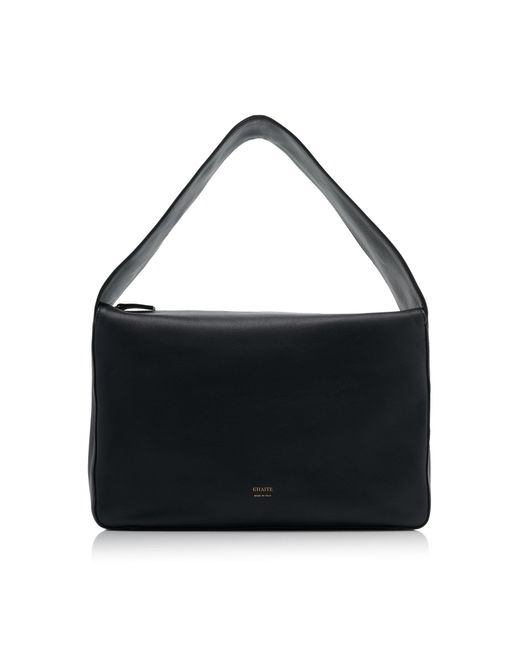 Khaite Black Elena Leather Shoulder Bag