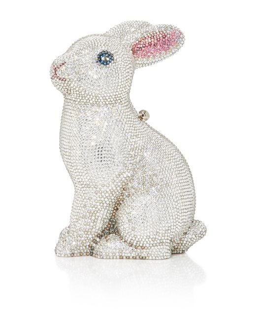 Judith Leiber Couture White Ava Bunny Clutch