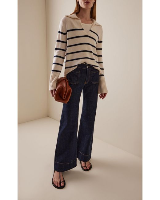 Jeanerica Black St Monica Stretch Low-rise Flared-leg Jeans