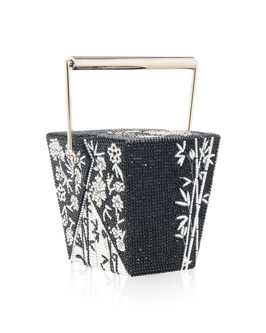 Judith Leiber White Bamboo Take Out Box Clutch