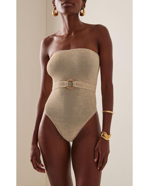 Bondeye Natural X Georgia Fowler Fane Belted One-piece Swimsuit